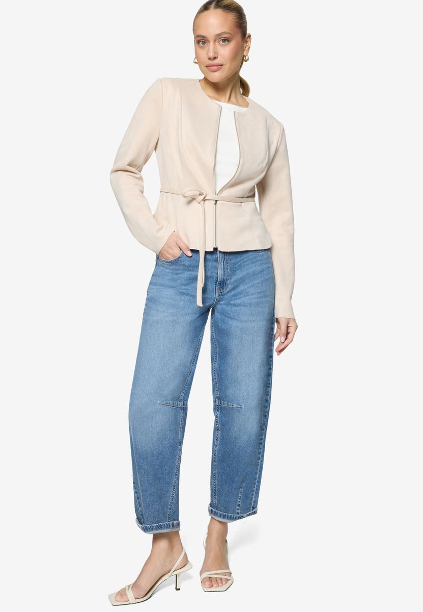 Blazer-Jacke in Lederoptik