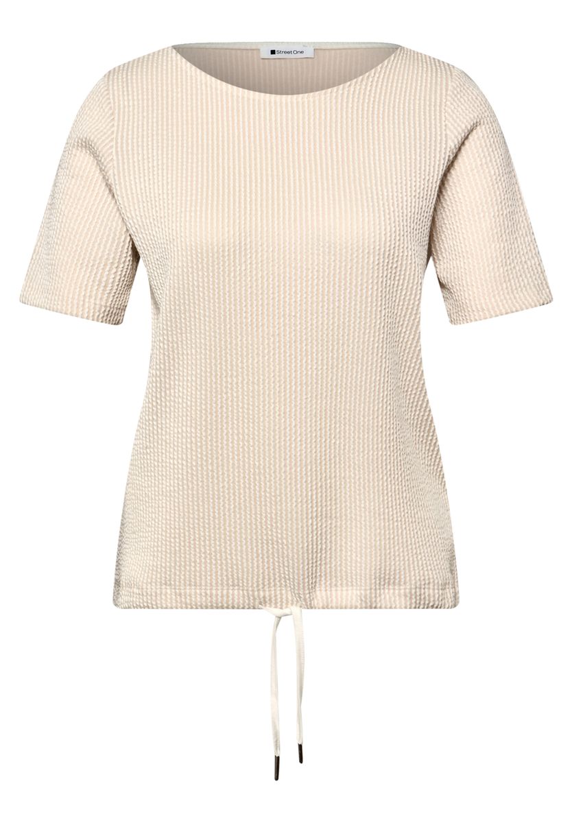 Kurzarm Shirt mit Strukturstreifen