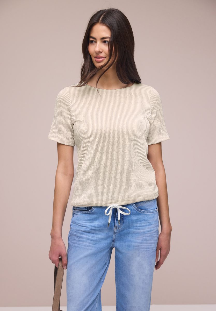 Kurzarm Shirt mit Strukturstreifen