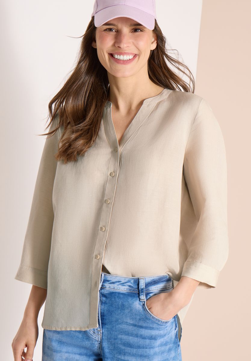 3/4-Arm Bluse aus Leinenmix