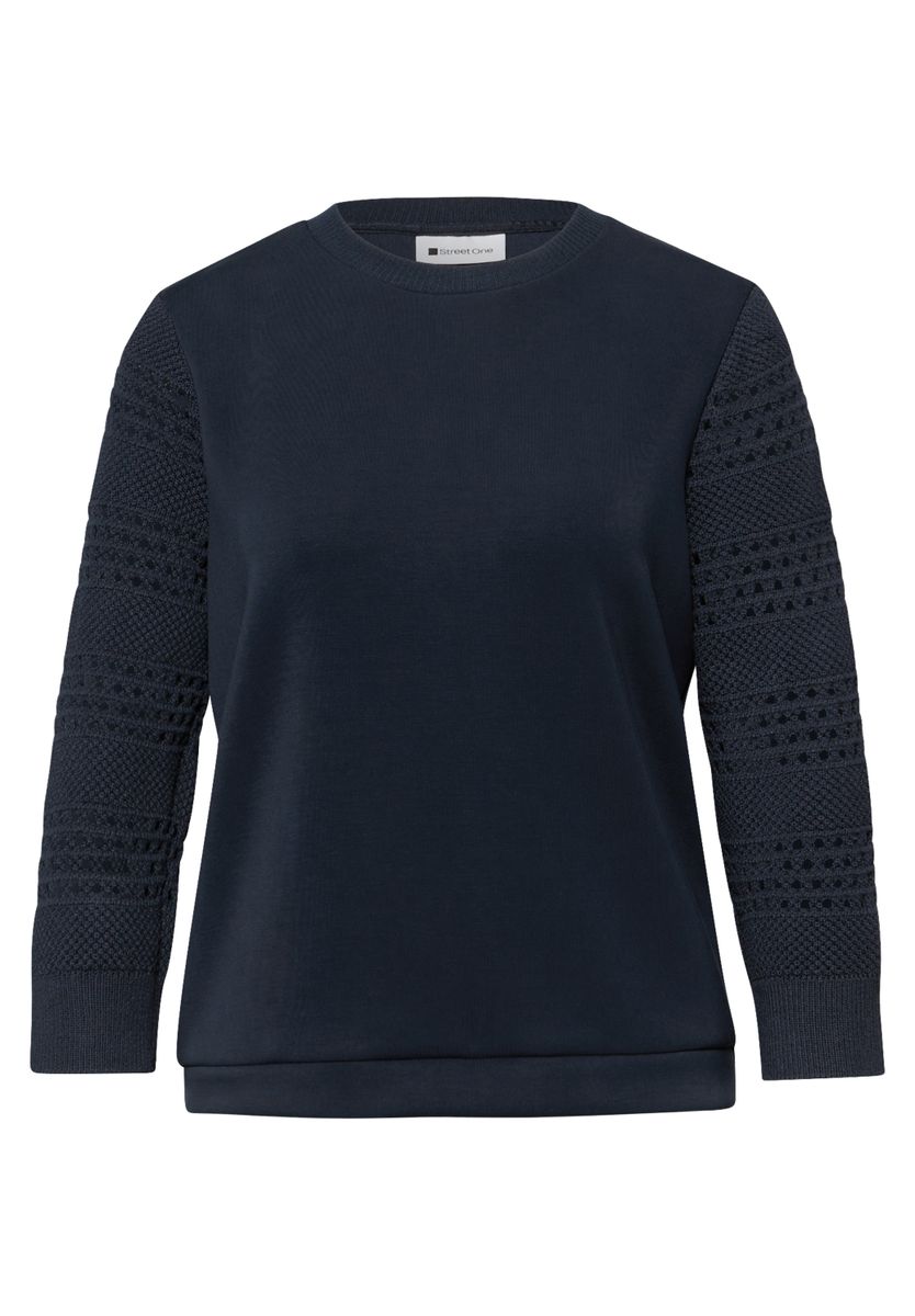 Shirt mit Lochmuster-Ärmeln