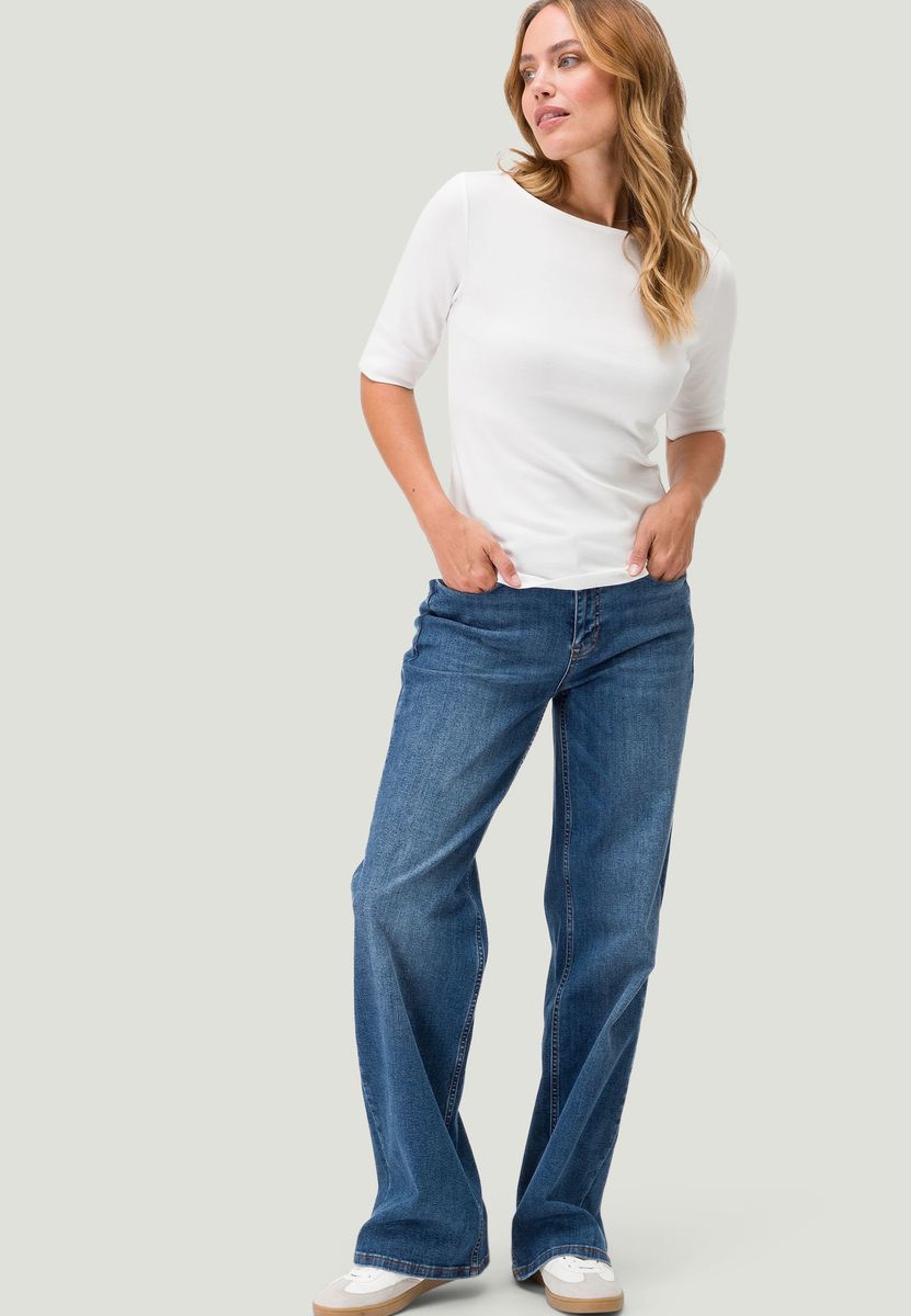Basic Shirt  mit U-Boot-Ausschnitt