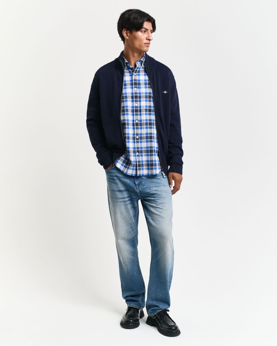Casual Cotton Strickjacke mit Reißverschluss