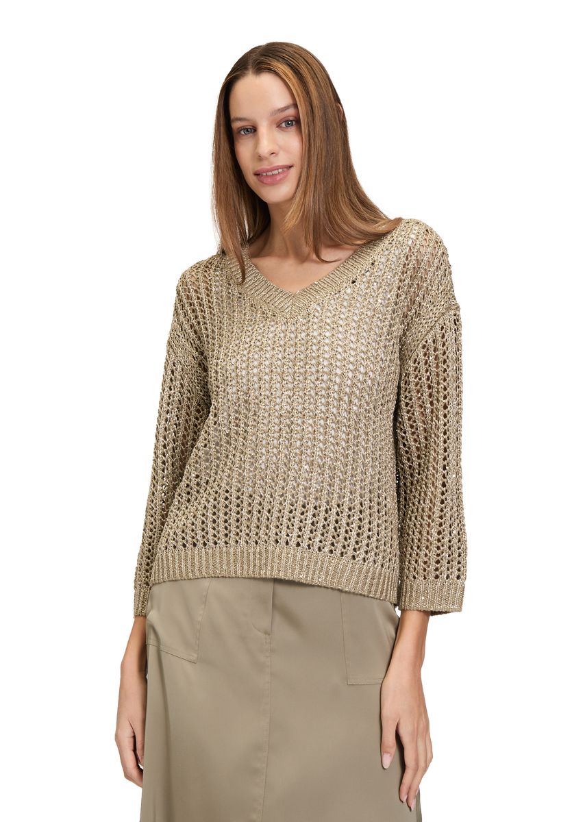 Lochstrick-Pullover