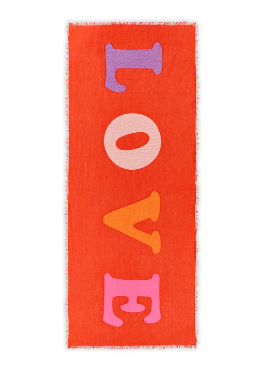 Feiner Schal aus Modal-Mischung mit Love-Schriftzug
