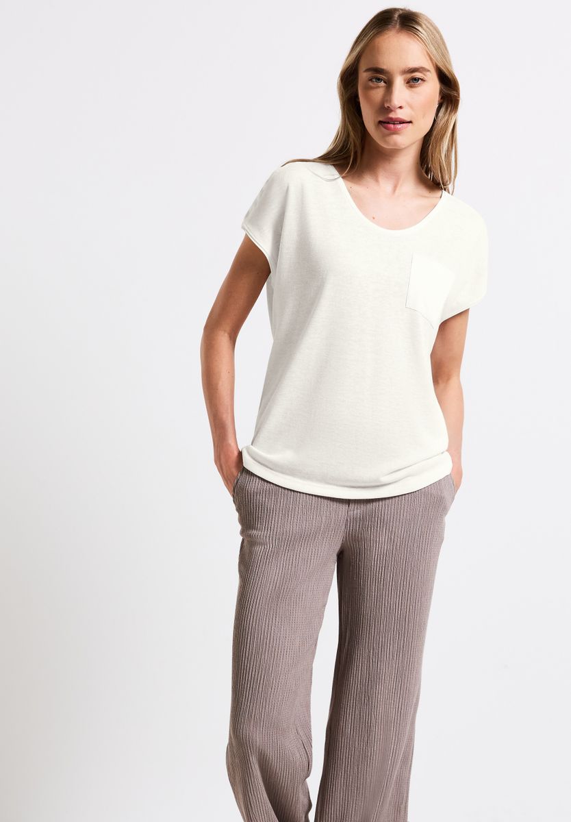 Leinen-Look T-Shirt