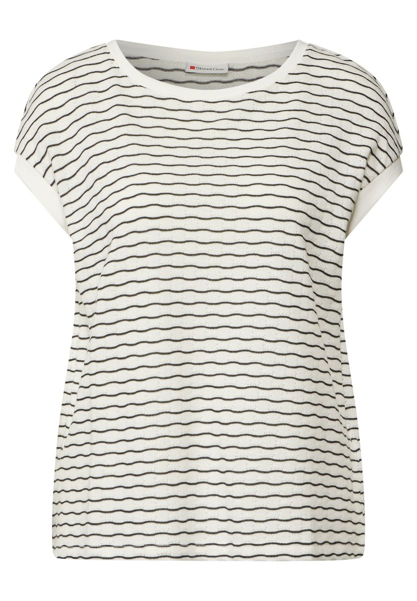 Shirt mit welligen Streifen