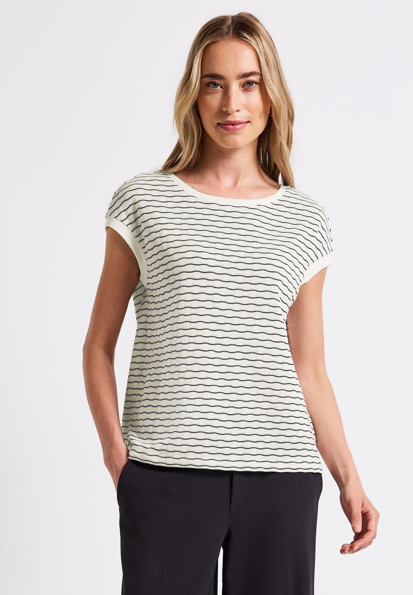 Shirt mit welligen Streifen