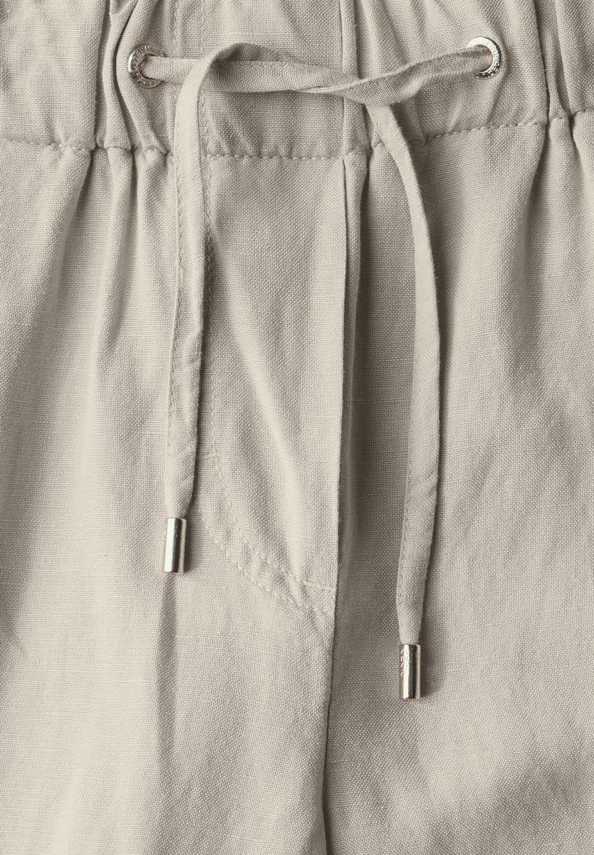 Wide Leg Hose aus Leinenmix