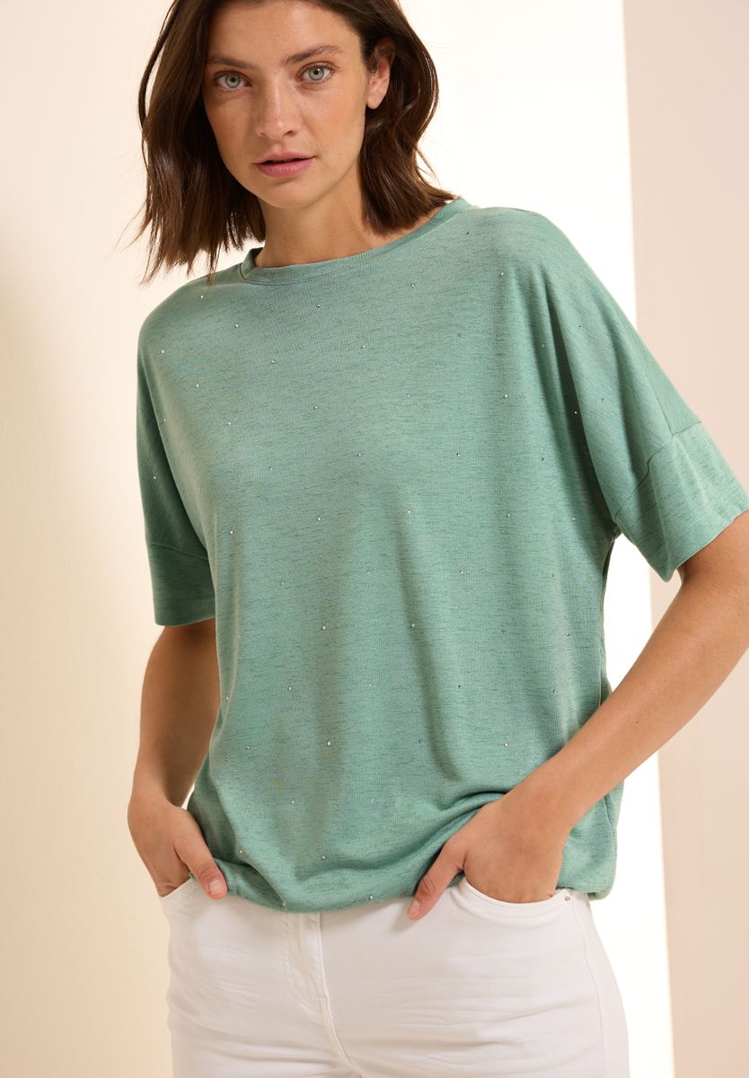 Shirt mit Dekosteinen