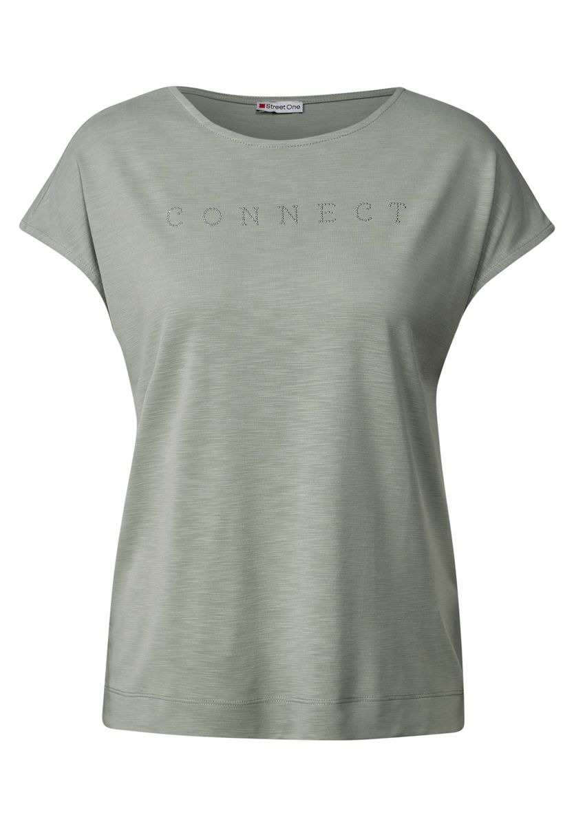 Silk-Look Shirt mit Wording