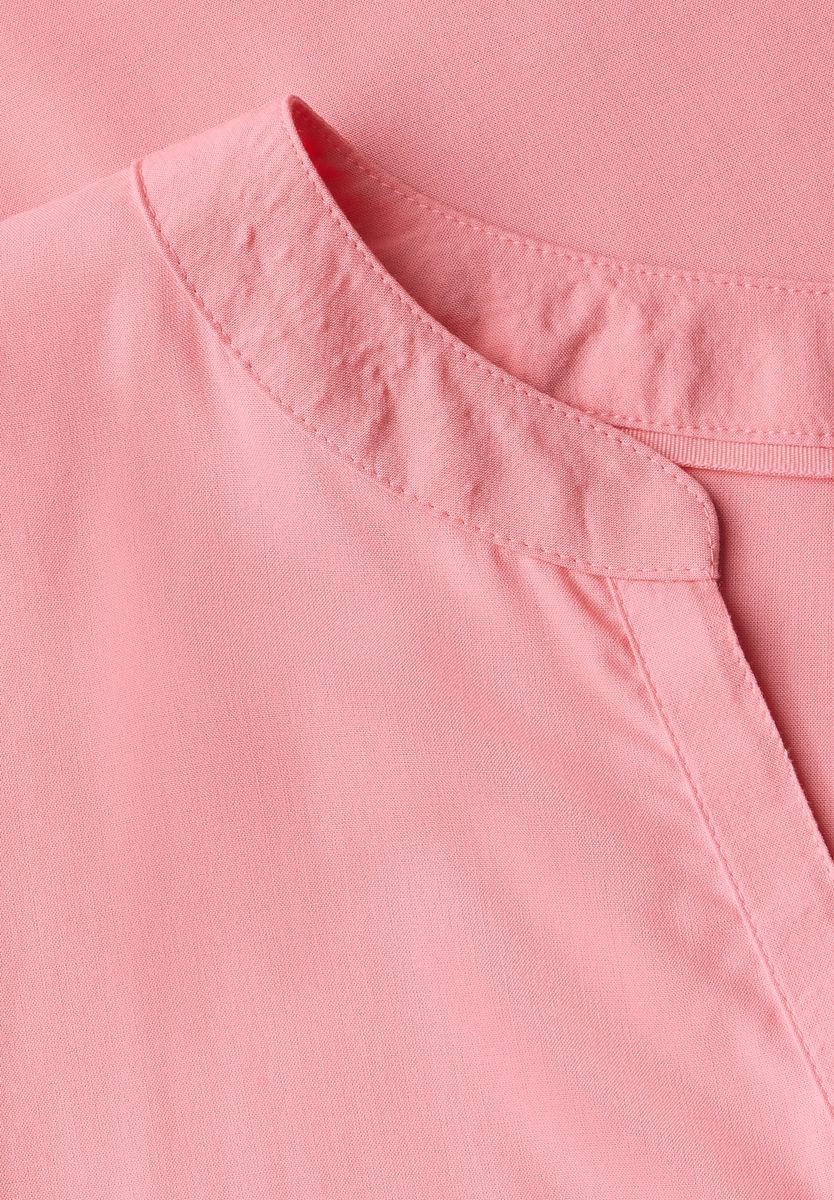 Split Neck Bluse in Unifarbe