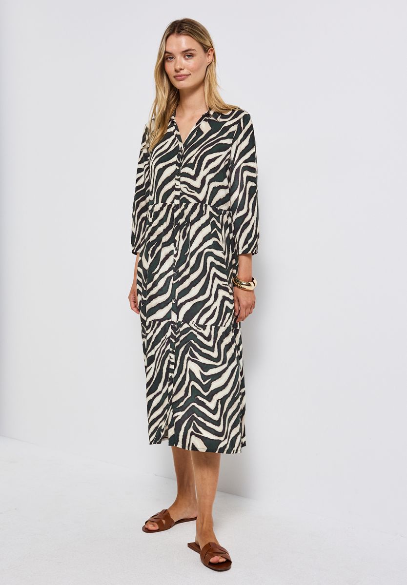 Gemustertes Volant-Kleid