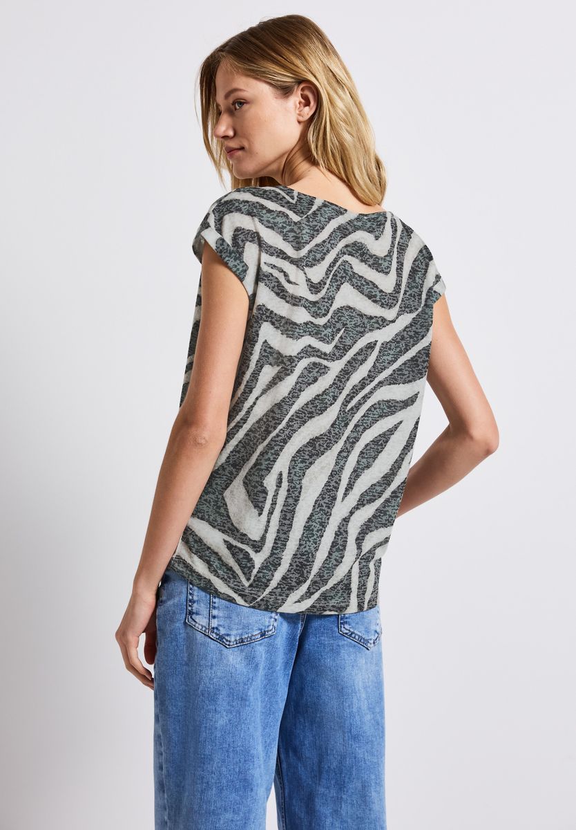 Gemustertes Ausbrenner-Shirt