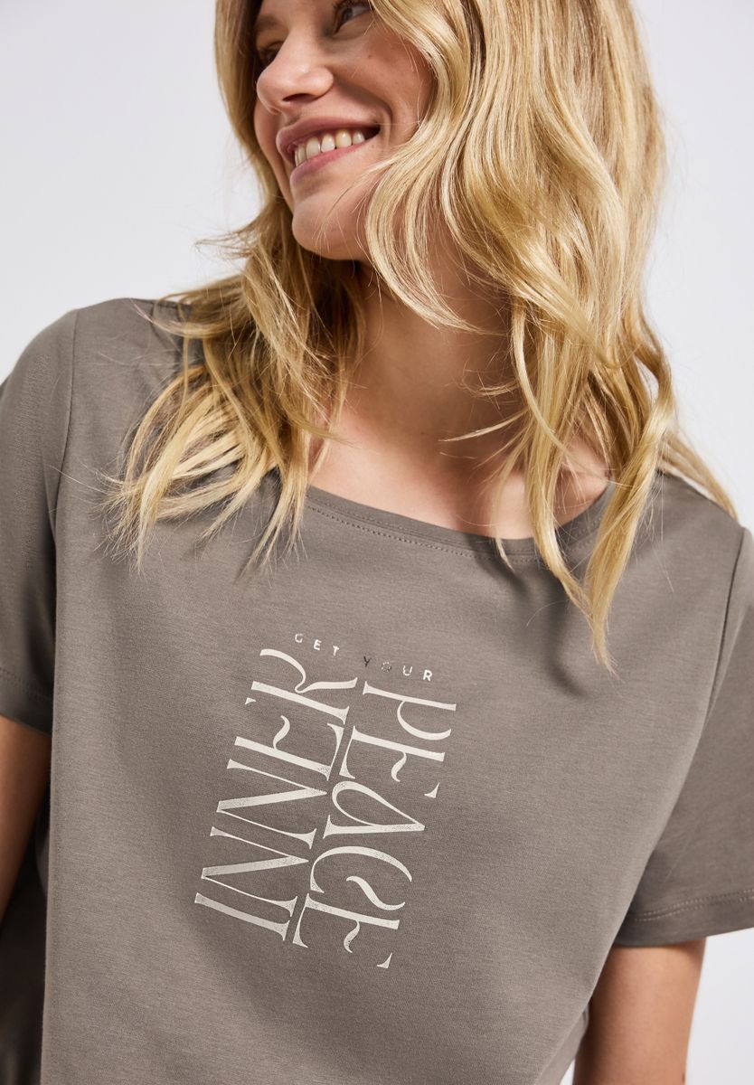 T-Shirt mit Wording Print
