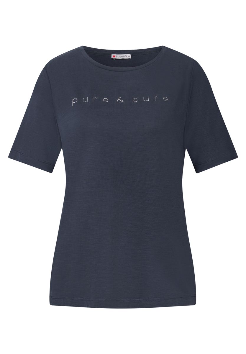 Silk-Look Shirt mit Wording