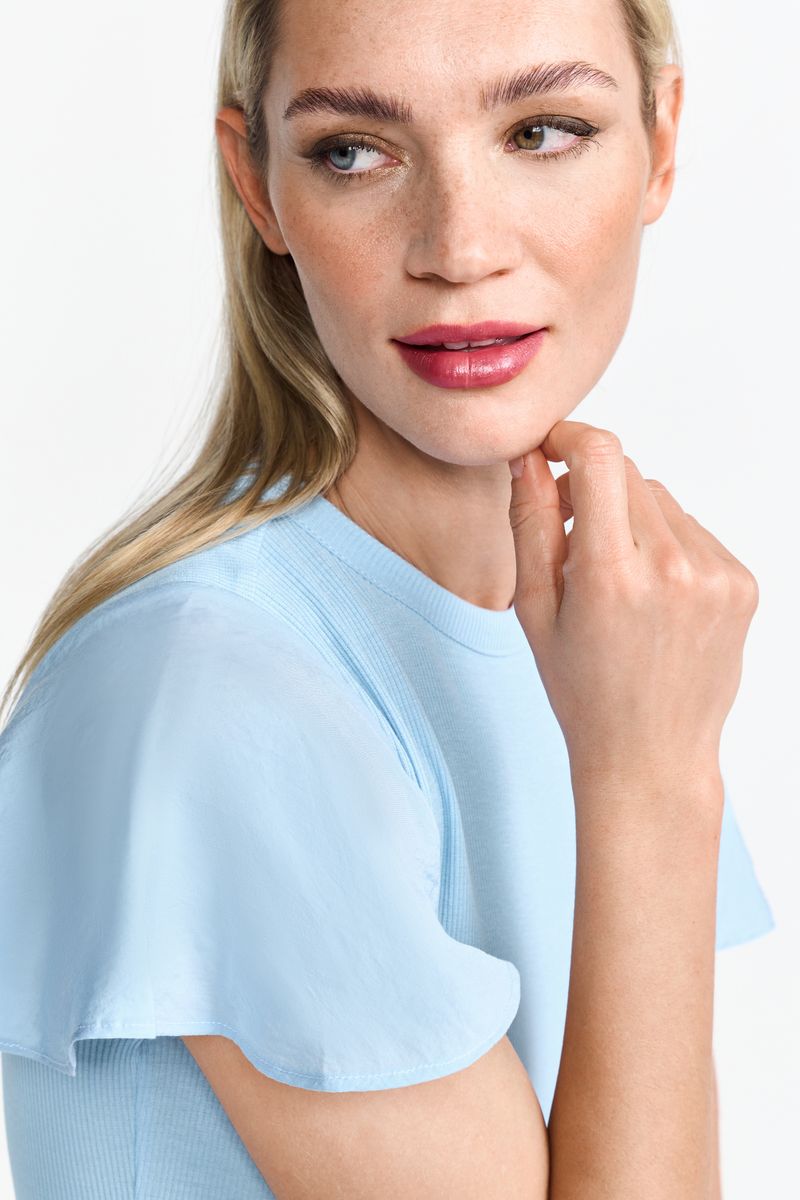 MatMix Dress with Volant Sleeves