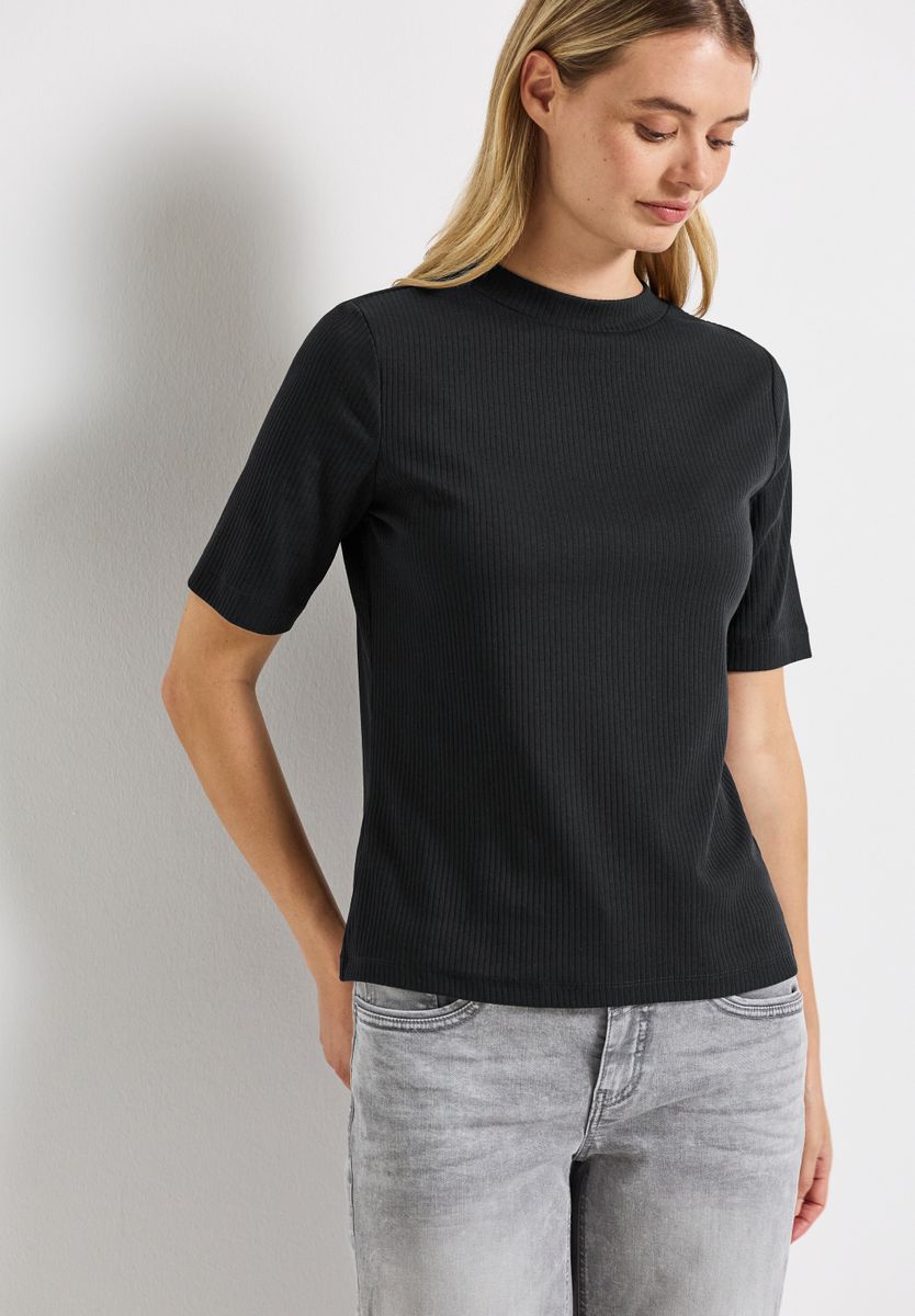 T-Shirt mit Rippstruktur