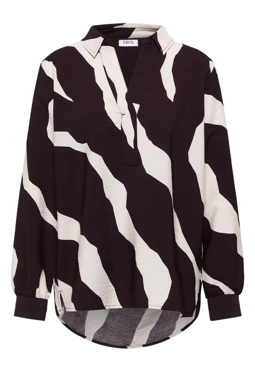 Print-Bluse mit Tapebündchen