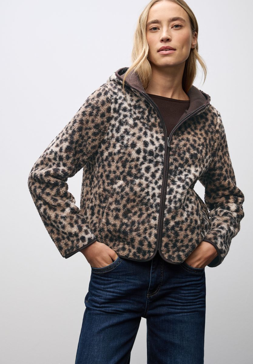 Teddy-Jacke mit Leo-Muster
