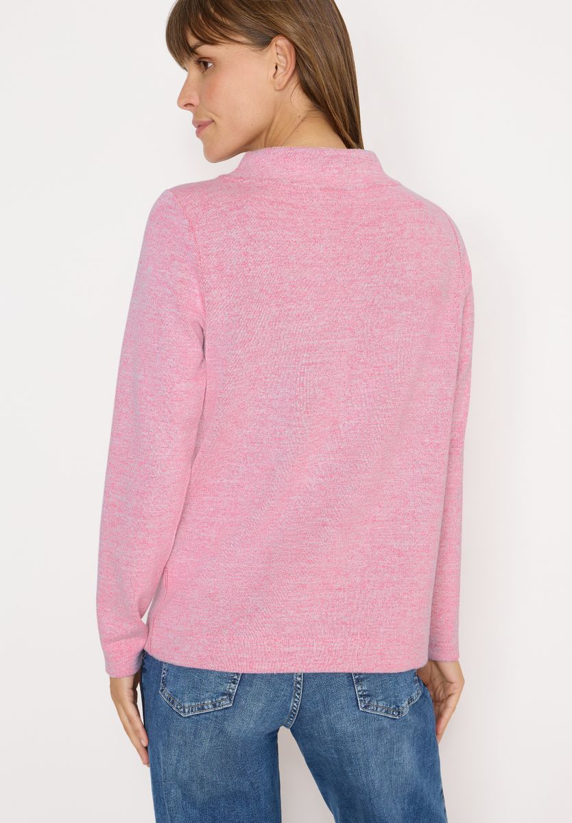Funnelneck Melange Rippshirt