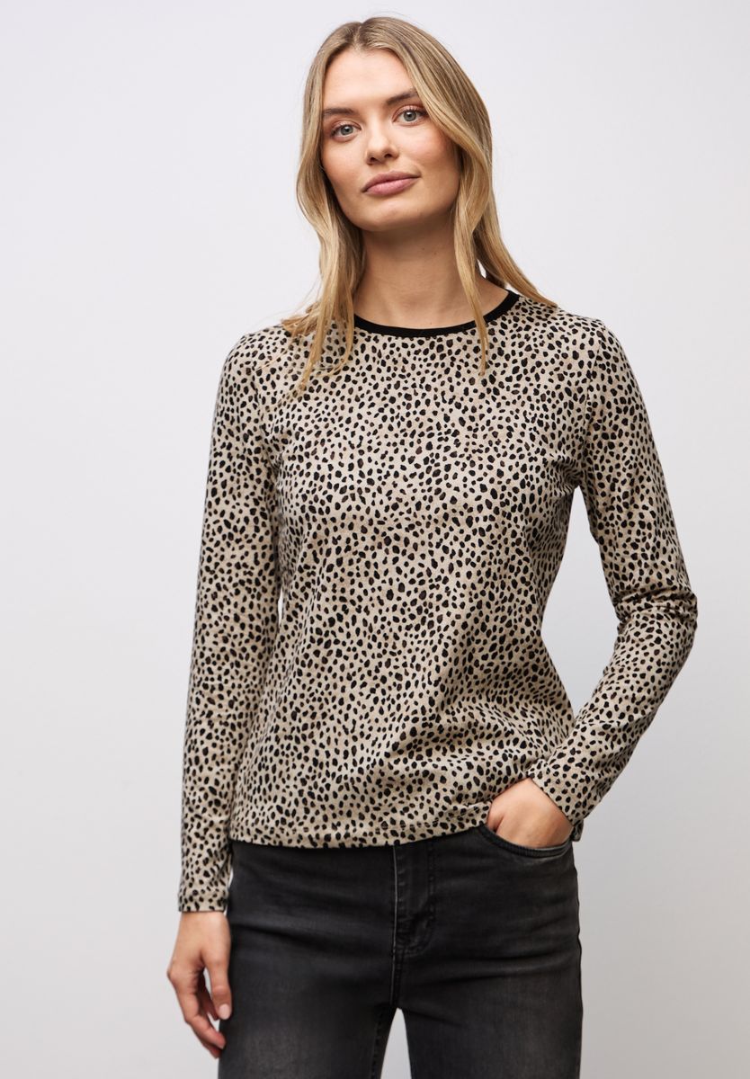Jersey-Shirt im Leo-Look