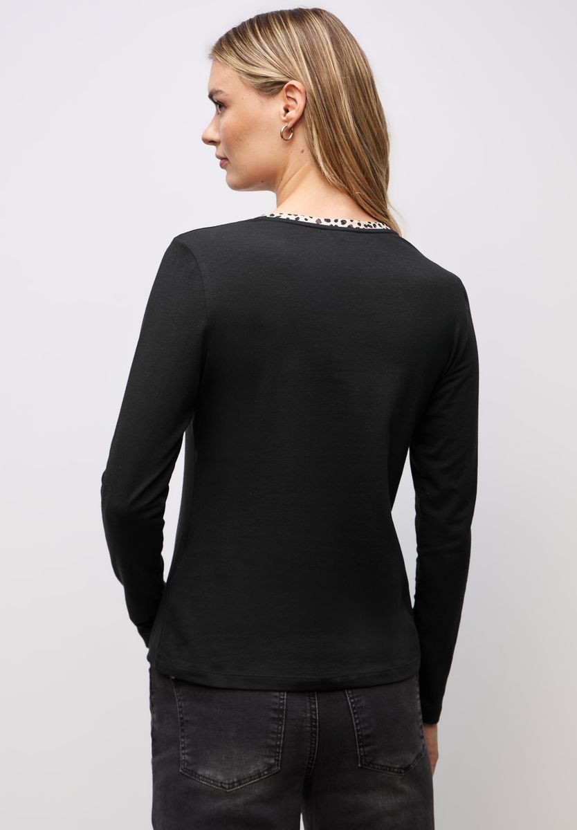 Jersey-Shirt mit Leo-Detail