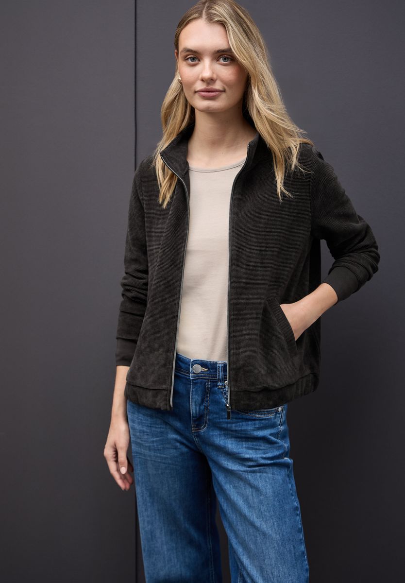 Strukturjacke mit Zipper