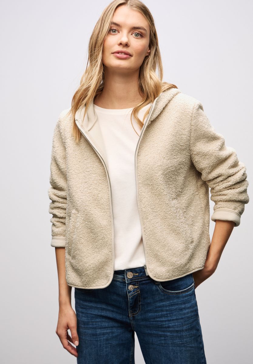 Teddy-Jacke mit Kapuze