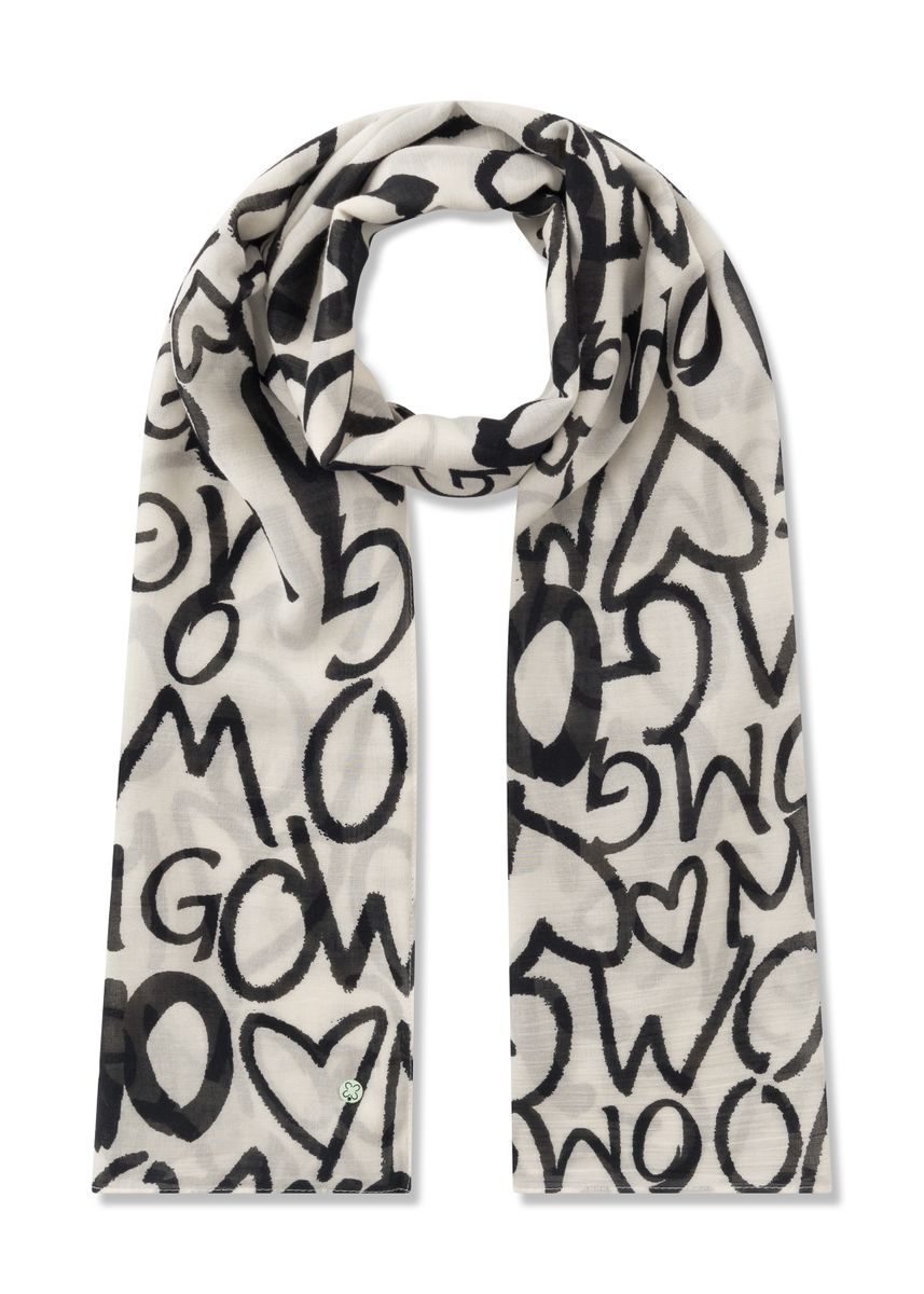 Schal aus feiner Modal-Baumwollmischung mit OMG-Schriftzug