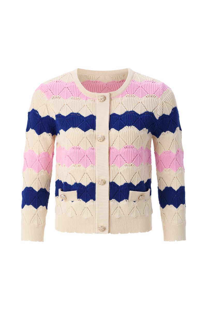 Striped Cardigan Ajour