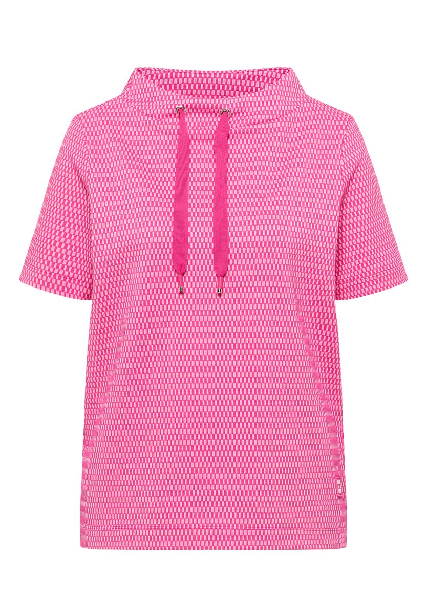 Shirt mit Funnel Neck im Two-Tone-Look