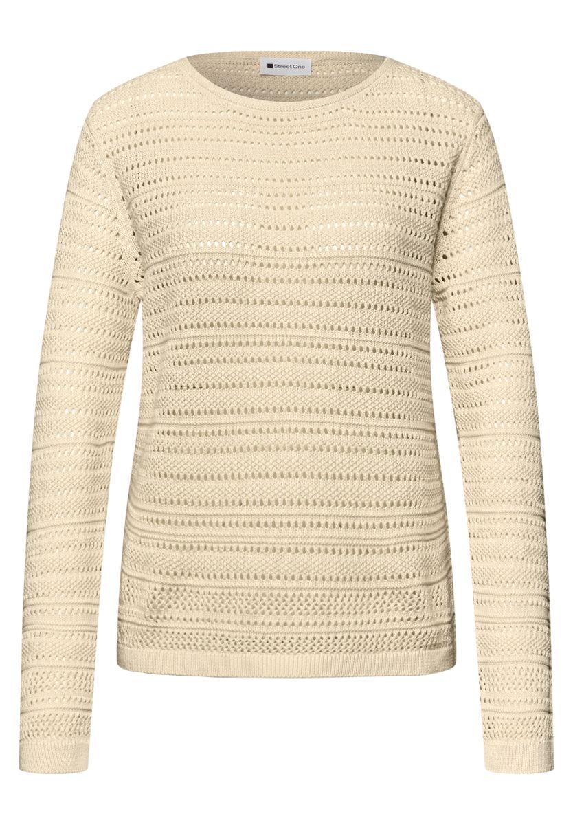 Langarm Pullover mit U-Boot-Ausschnitt