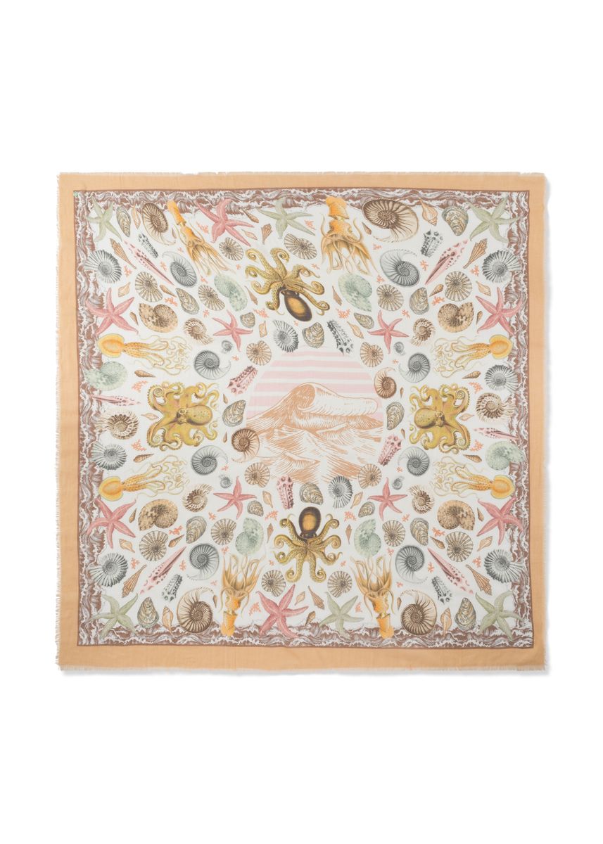 Tuch aus leichter Baumwolle mit maritimen Motiven