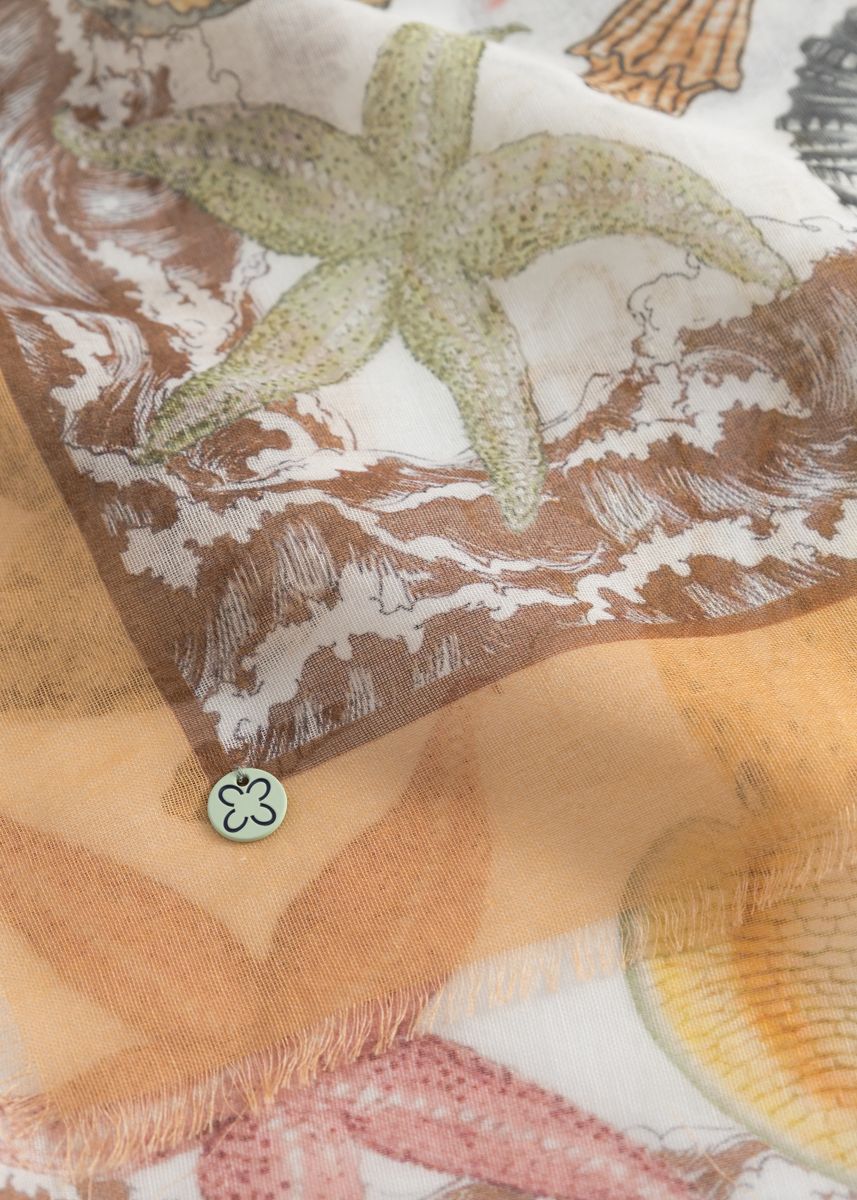 Tuch aus leichter Baumwolle mit maritimen Motiven