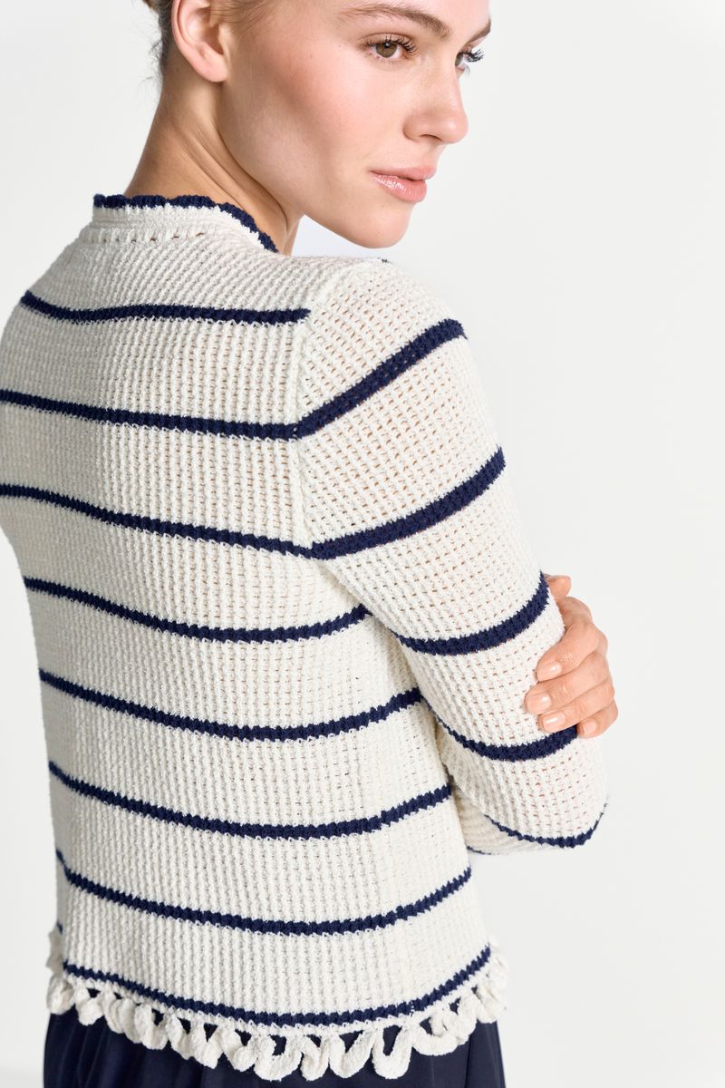 Round NK Cardi with Looped Fringes