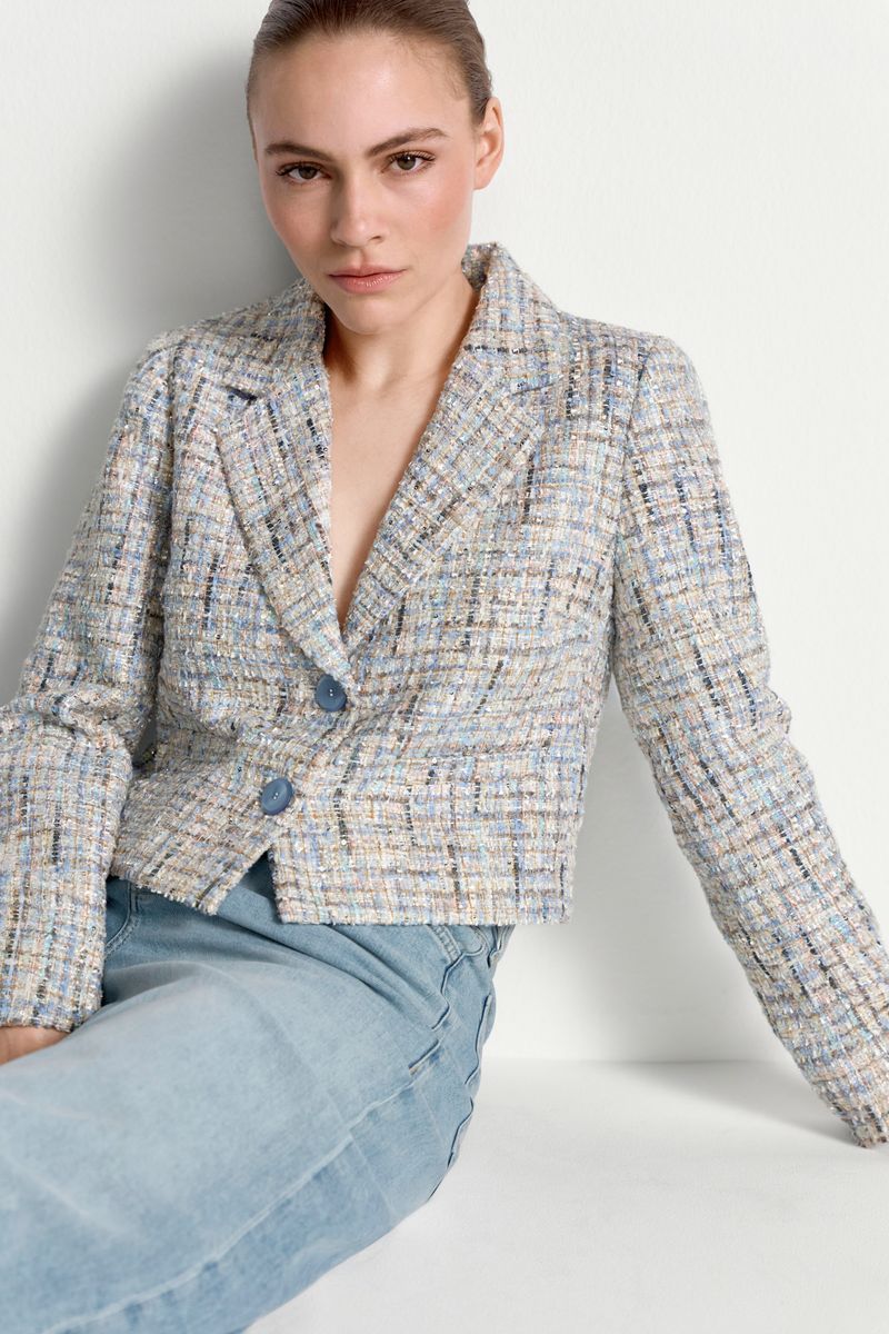 Cropped boucle jacket
