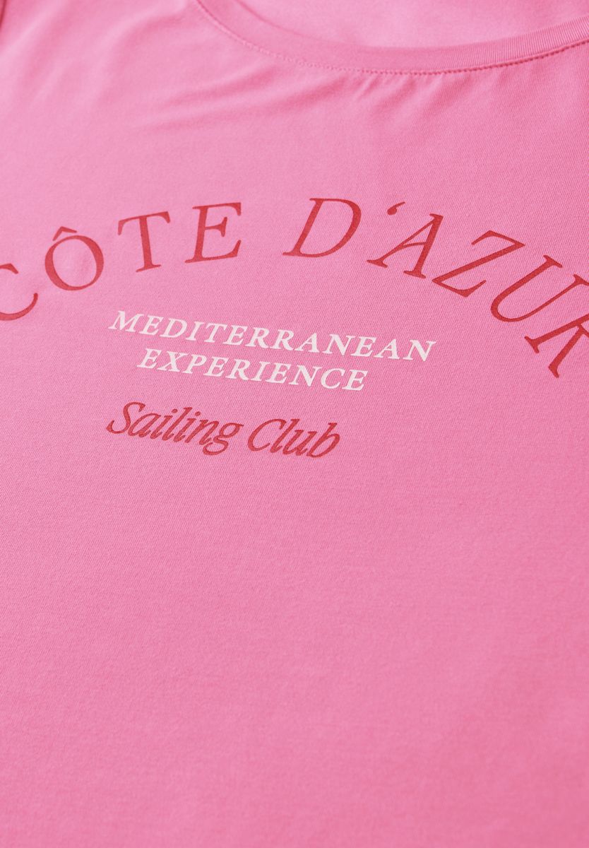 T-Shirt mit Rundhals und Wording