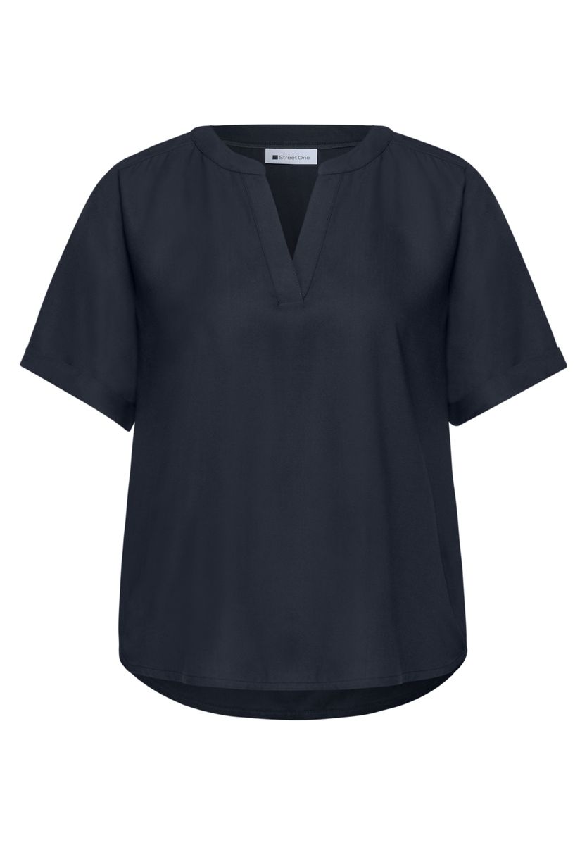 Kurzarm Bluse mit Turn-Up