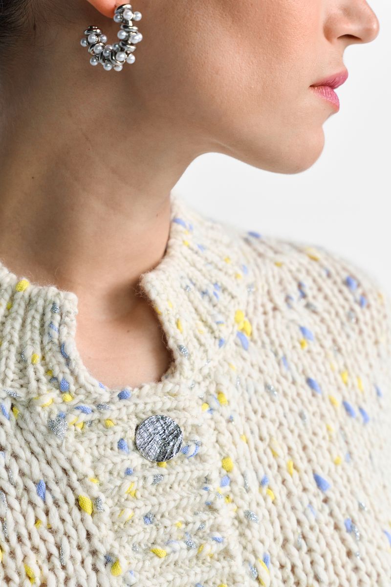 Boxy Neps Yarn Cardigan