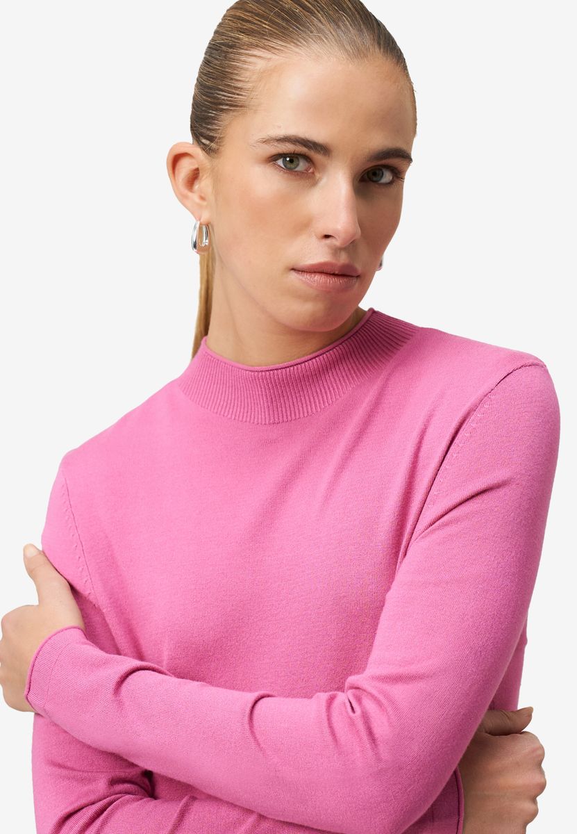 Feinstrickpullover mit hohem Kragen