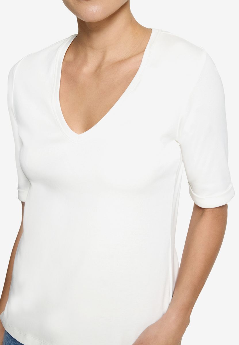Basic-T-Shirt mit V-Ausschnitt