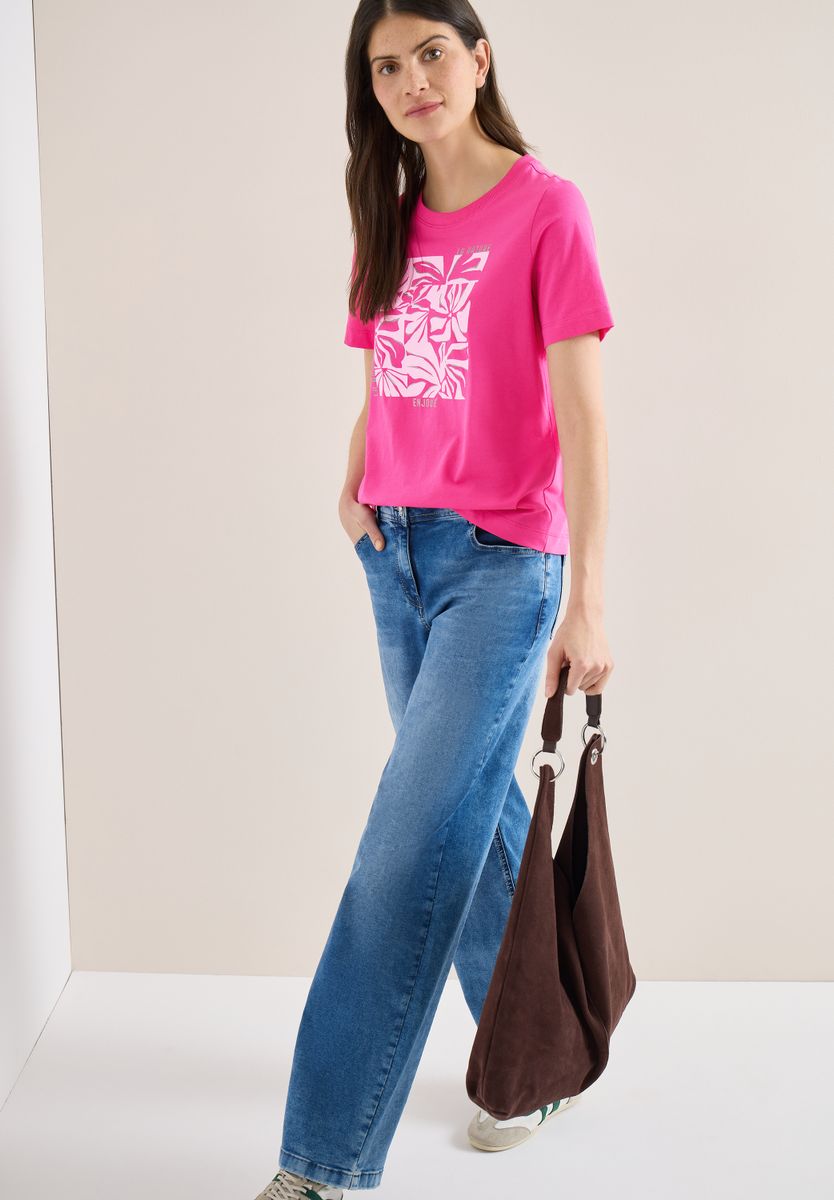 T-Shirt mit Rundhals und Frontprint