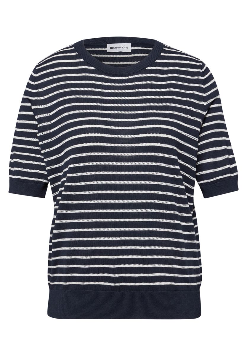 Kurzarm Pullover mit Streifenmuster