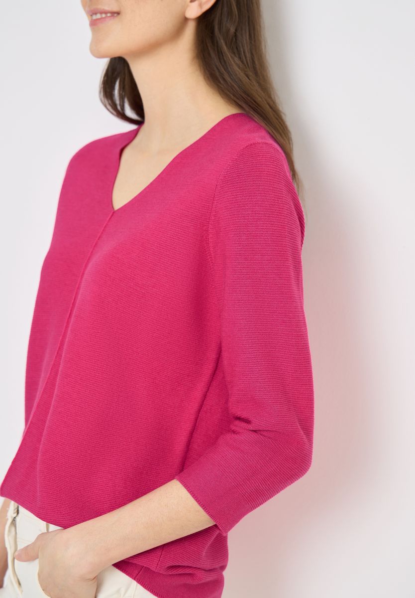 3/4-Arm Pullover mit Struktur