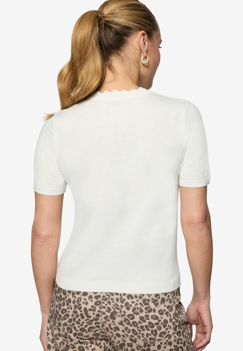 Kurzarmpullover  mit Wellensaum