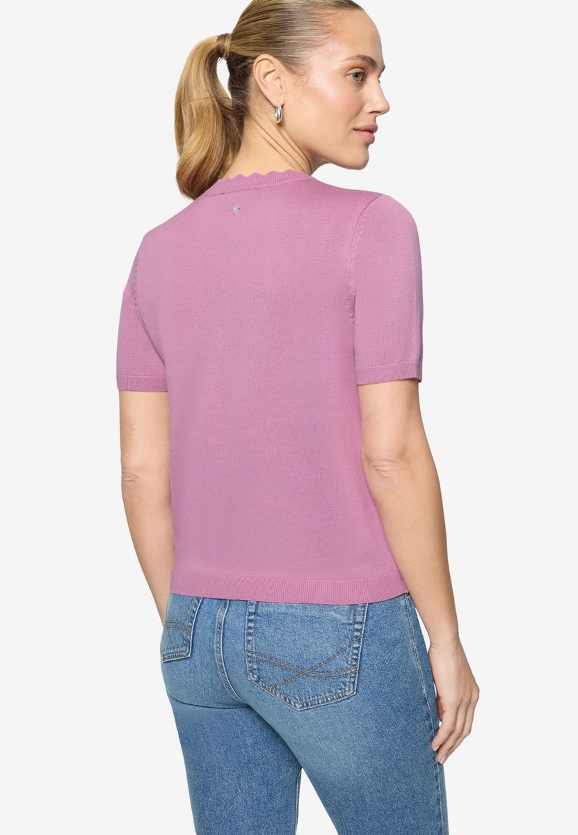 Kurzarmpullover  mit Wellensaum