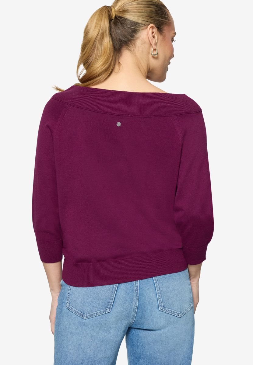 Strickpullover mit Carmenausschnitt