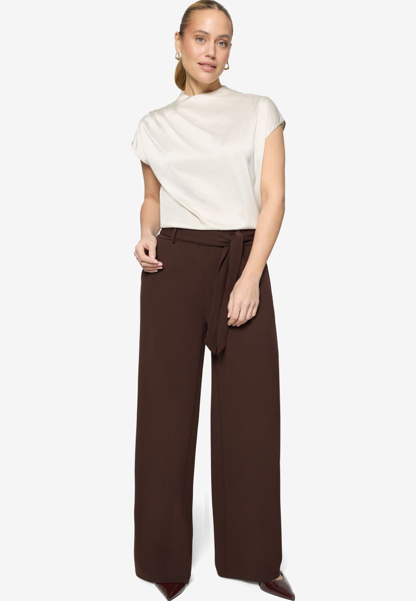 Satinbluse  mit Stehkragen
