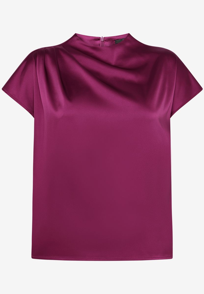Satinbluse  mit Stehkragen